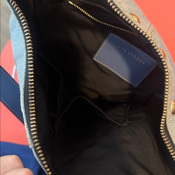 Marc Jacobs Blue Denim Sling Bag with Gold Accents - Picture 3 of 4